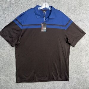 NOS VTG Nike Tiger Woods Collect Polo Shirt Men XL Blue Brown Golf Single Stitch